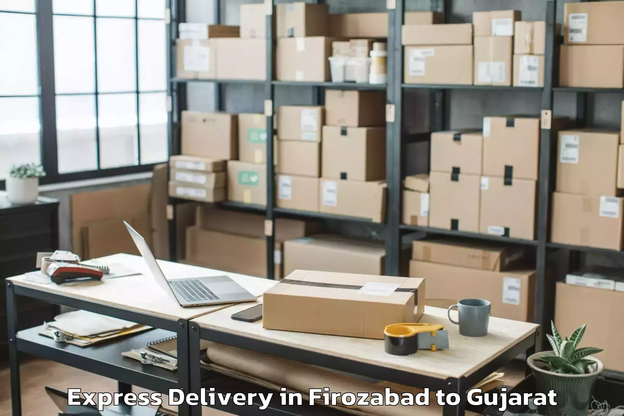 Quality Firozabad to Dhuvaran Express Delivery